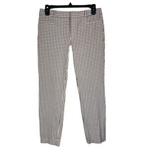 Banana Republic SZ 4 Sloan Dress Pants Mid-Rise Plaid Pockets Stretch Zip-Fly